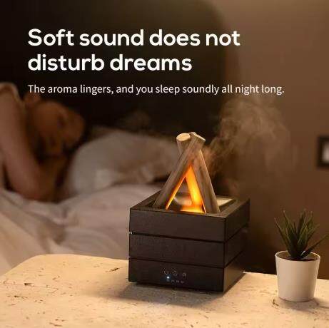 🔥280ml Flame Aroma Diffuser USB Air Humidifier Colorful Atmosphere Light and Remote Control Bonfire Essential Oil Aroma Diffuser