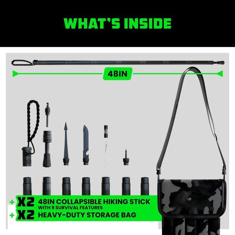 💥70%OFF🔥Tactical Hiking Stick w/ Integrated Survival Kit