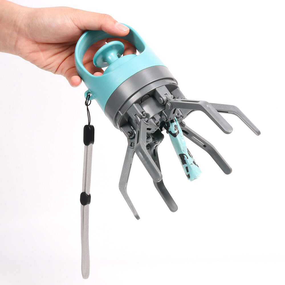 🐕Zero-touch Pet Toilet Picker Dog Out Portable Six-claw Shovel Poop Clamp Poop Pick-up Garbage Bag Dispenser
