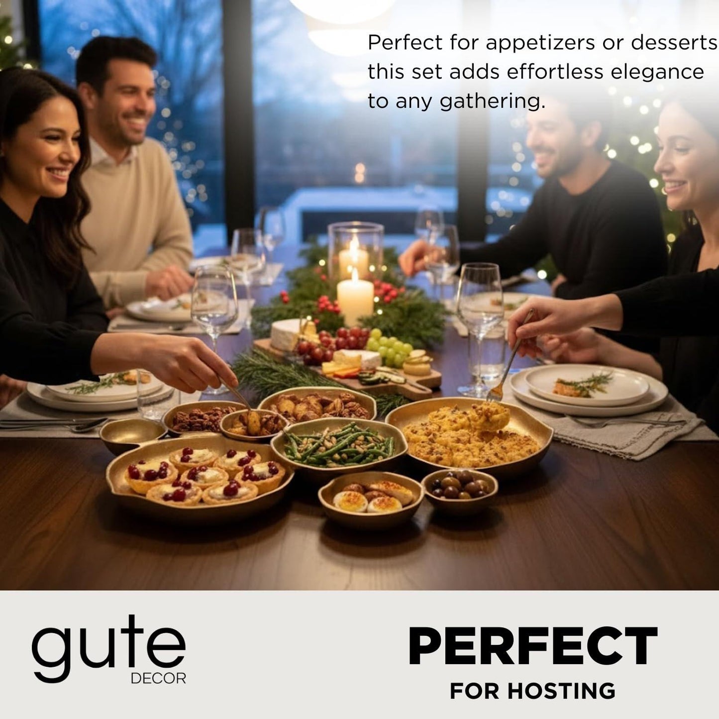 Gold 9 Cluster Decorative Bowls