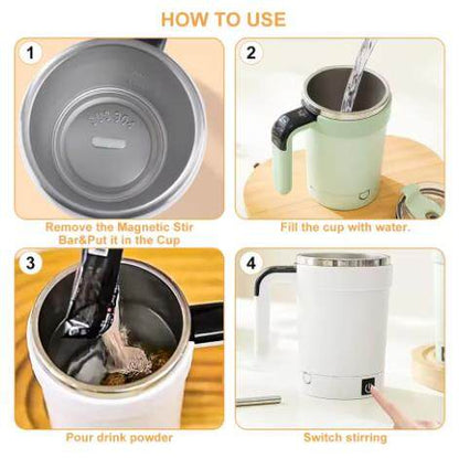 ✨380ML Smart Temperature Measurement Magnetic Automatic Stirring Cup, Electric Portable Coffee Cup, Suitable as a Holiday Gift