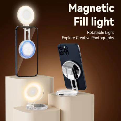 💡TELESIN Multifunctional Smartphone Magnetic Fill Light Mini Selfie Light with 3 Adjustable Brightness Modes