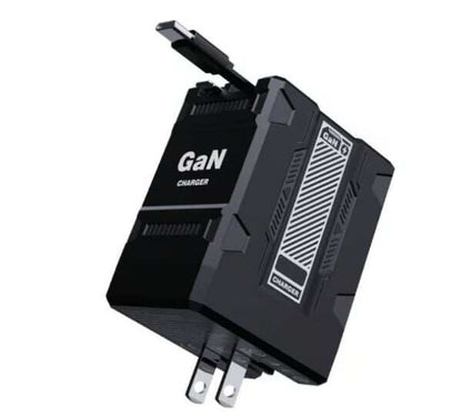 ⚡2-in-1 GaN PD3.0 charger with retractable cable (plug specifications: US standard/UK standard/EU standard).