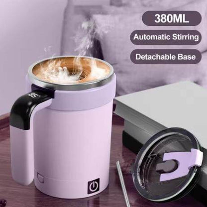 ✨380ML Smart Temperature Measurement Magnetic Automatic Stirring Cup, Electric Portable Coffee Cup, Suitable as a Holiday Gift