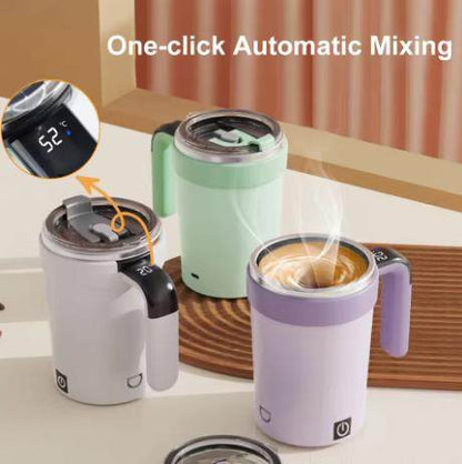 ✨380ML Smart Temperature Measurement Magnetic Automatic Stirring Cup, Electric Portable Coffee Cup, Suitable as a Holiday Gift