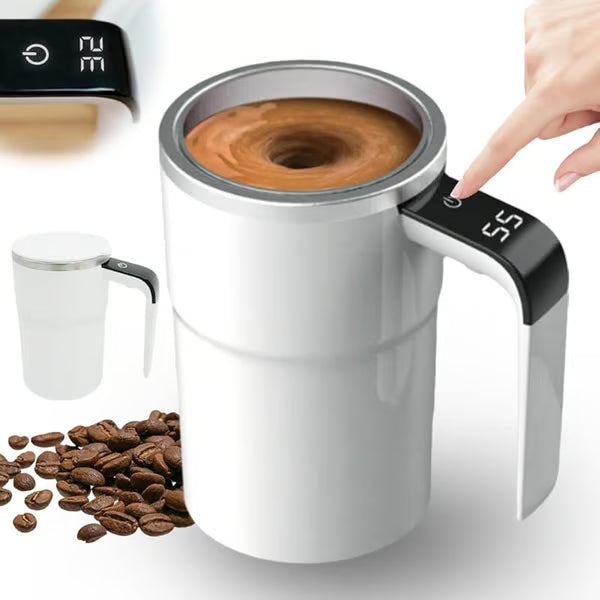 🔥Electric coffee mug with a built-in LCD thermometer, perfect for brewing coffee, milk, cocoa, etc.