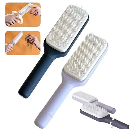 💇‍♀️Massage comb anti-static women's rotating telescopic hair comb hair comb cleaning airbag comb one-button lifting air cushion