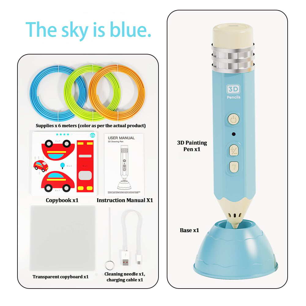 Pencil-Shaped 3D Printing Pen – The Ultimate Creative Gift for Kids This Christmas!